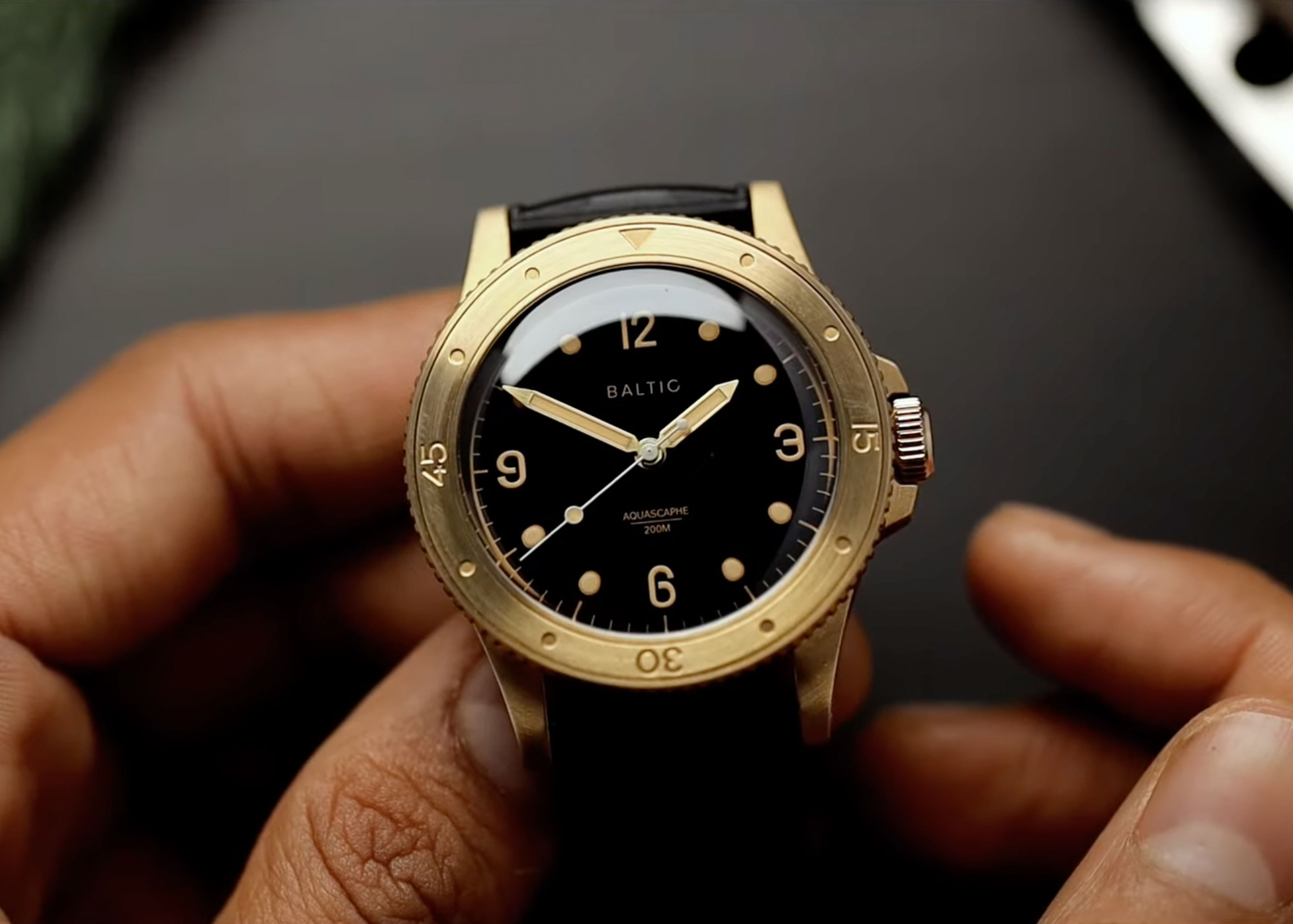 Aquascaphe Bronze Blue Gilt Baltic Watches