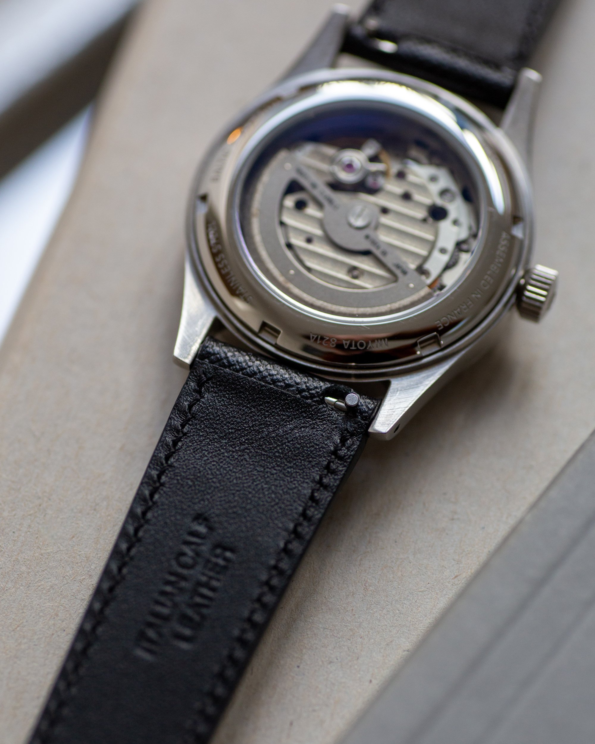 Stitched Saffiano black | Baltic Watches