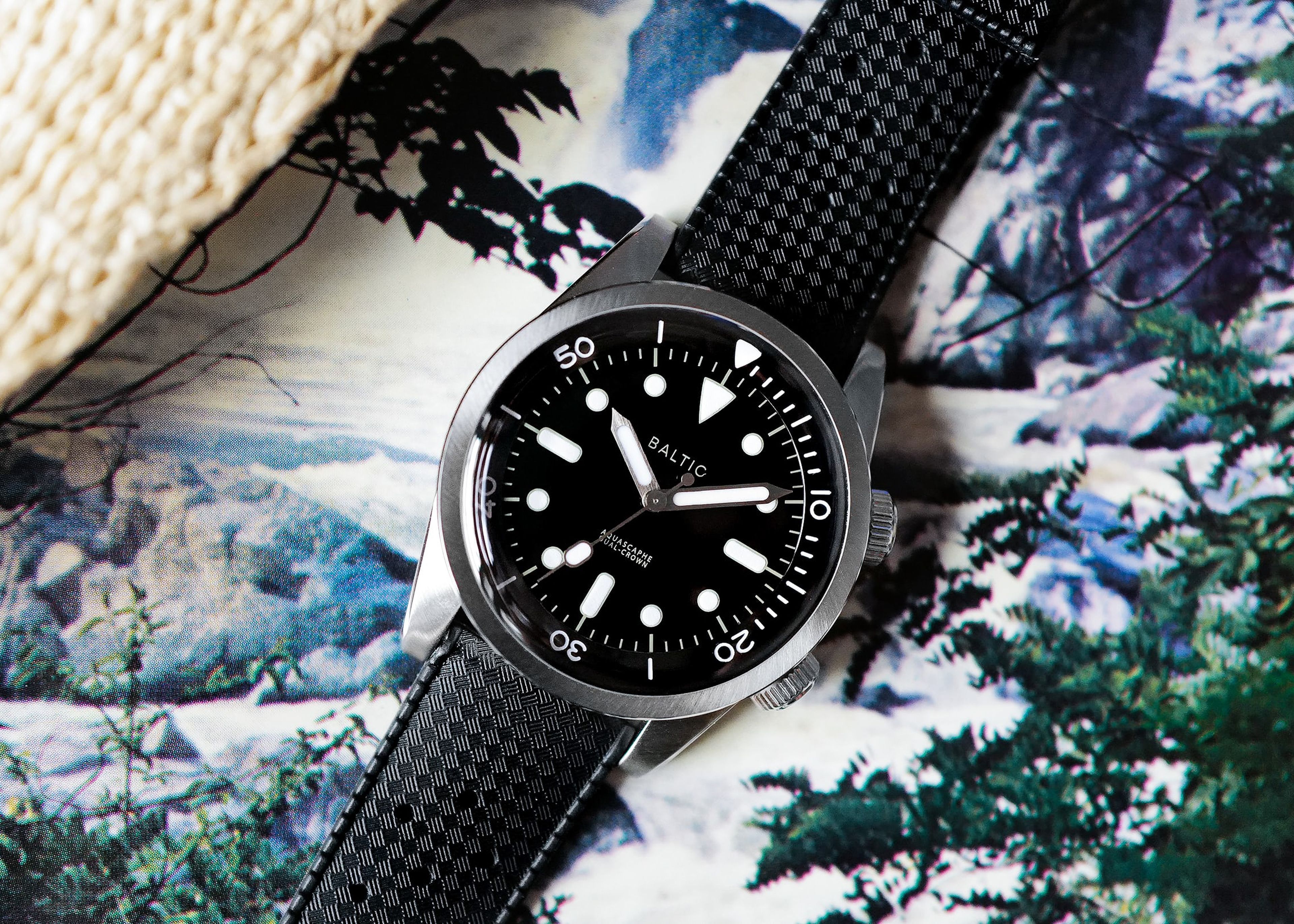 Aquascaphe Dual-Crown Black - Baltic Watches