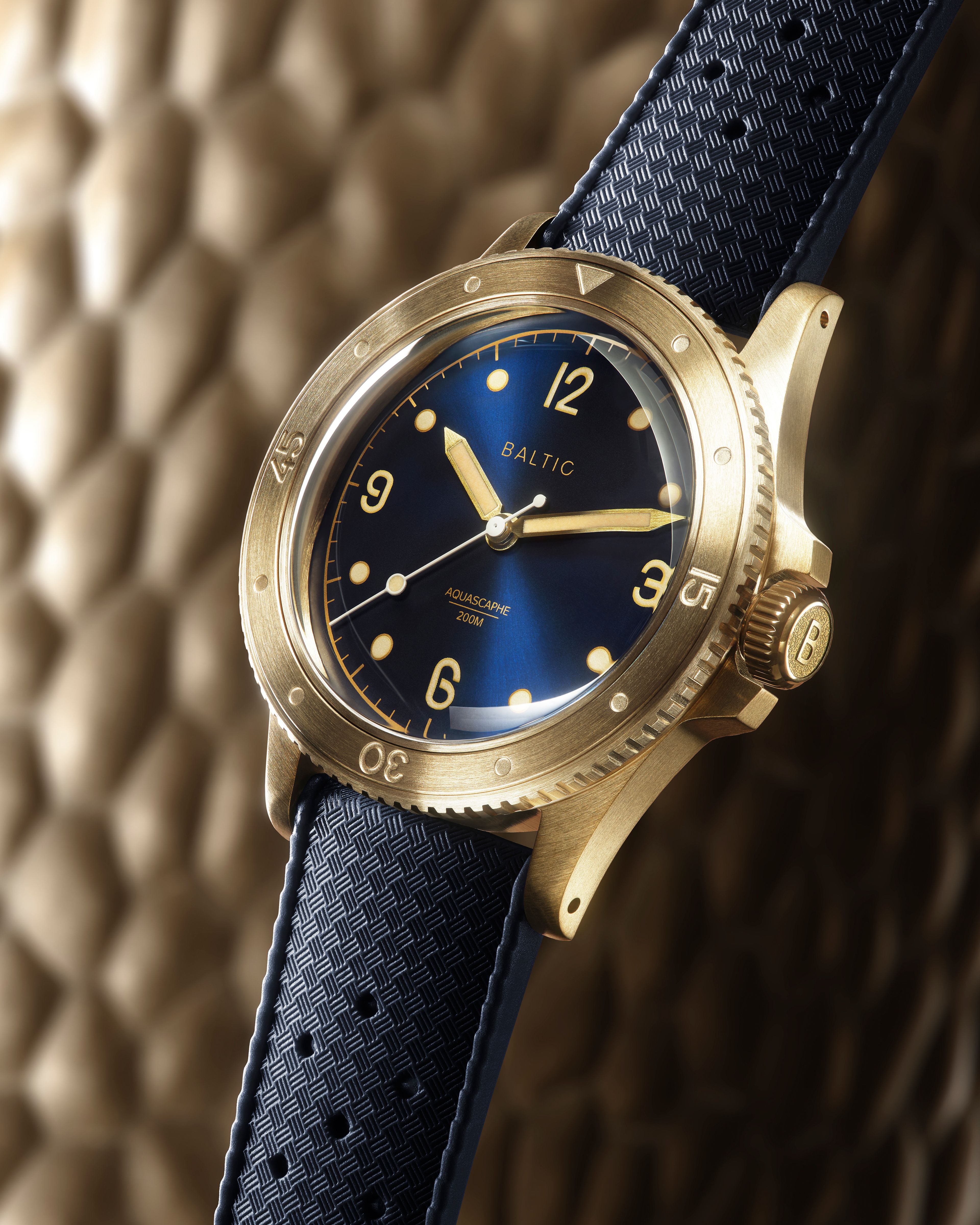 Aquascaphe Bronze Blue Gilt - Baltic Watches