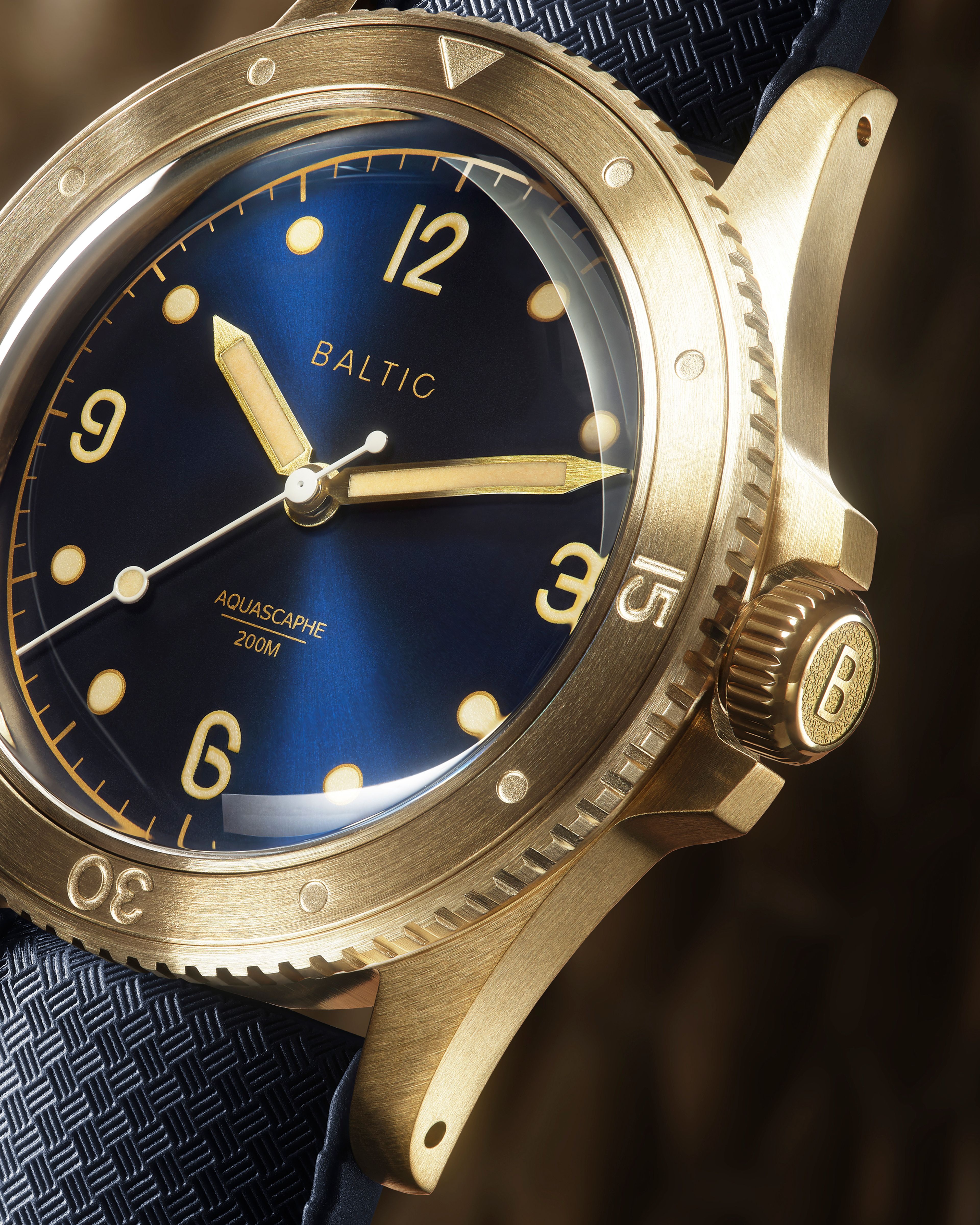 Aquascaphe Bronze Blue Gilt - Baltic Watches