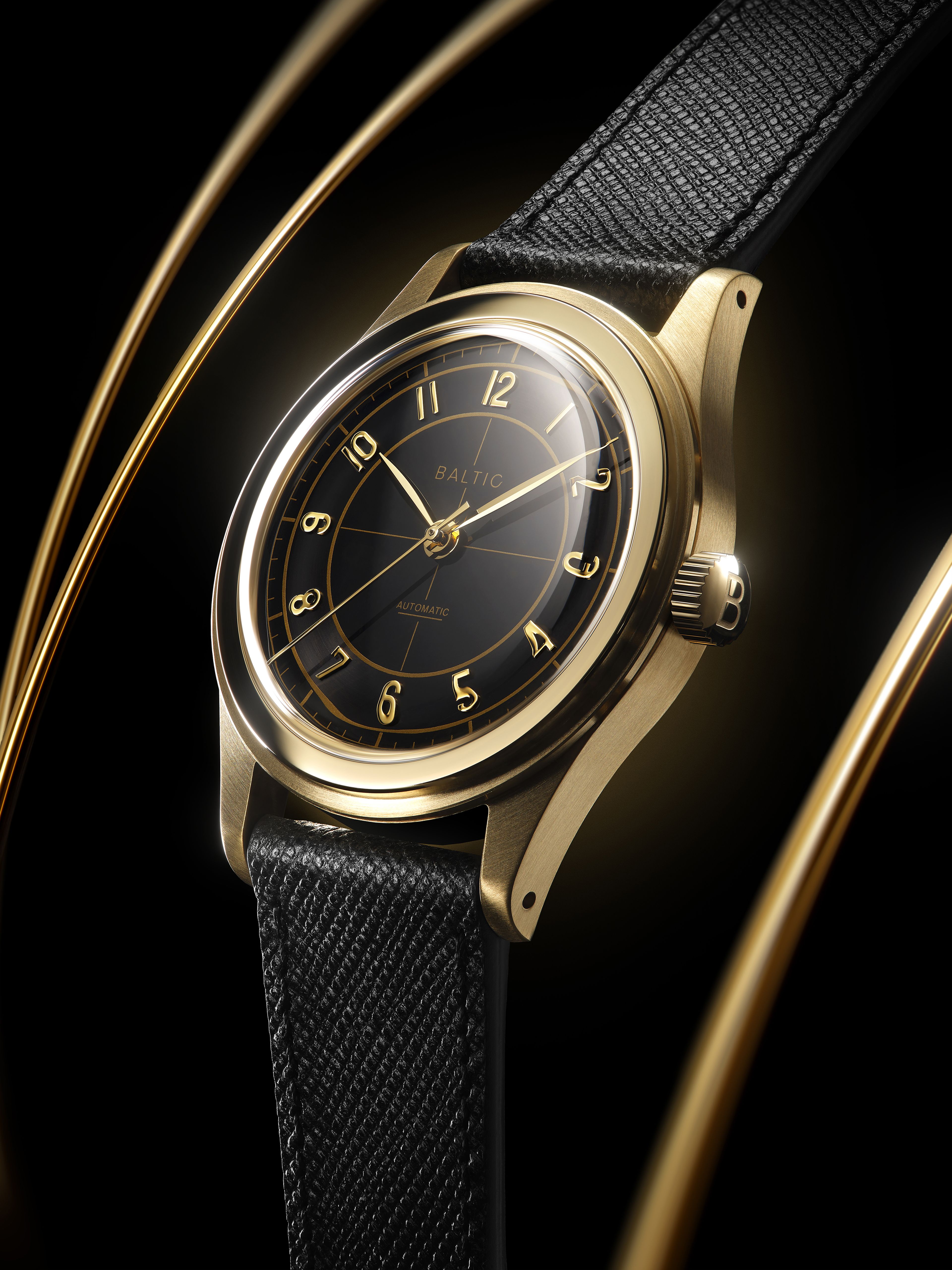 HMS 002 Gold PVD Black | Baltic Watches