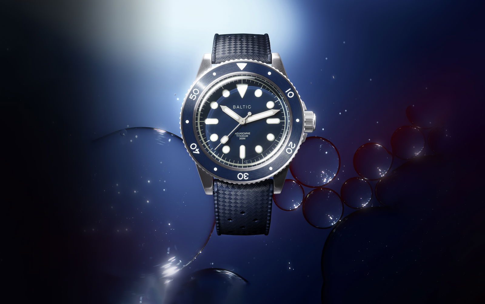 時計 BALTIC AQUASCOPE TITANIUM 300m Aquascaphe Titanium Black - Baltic Watches
