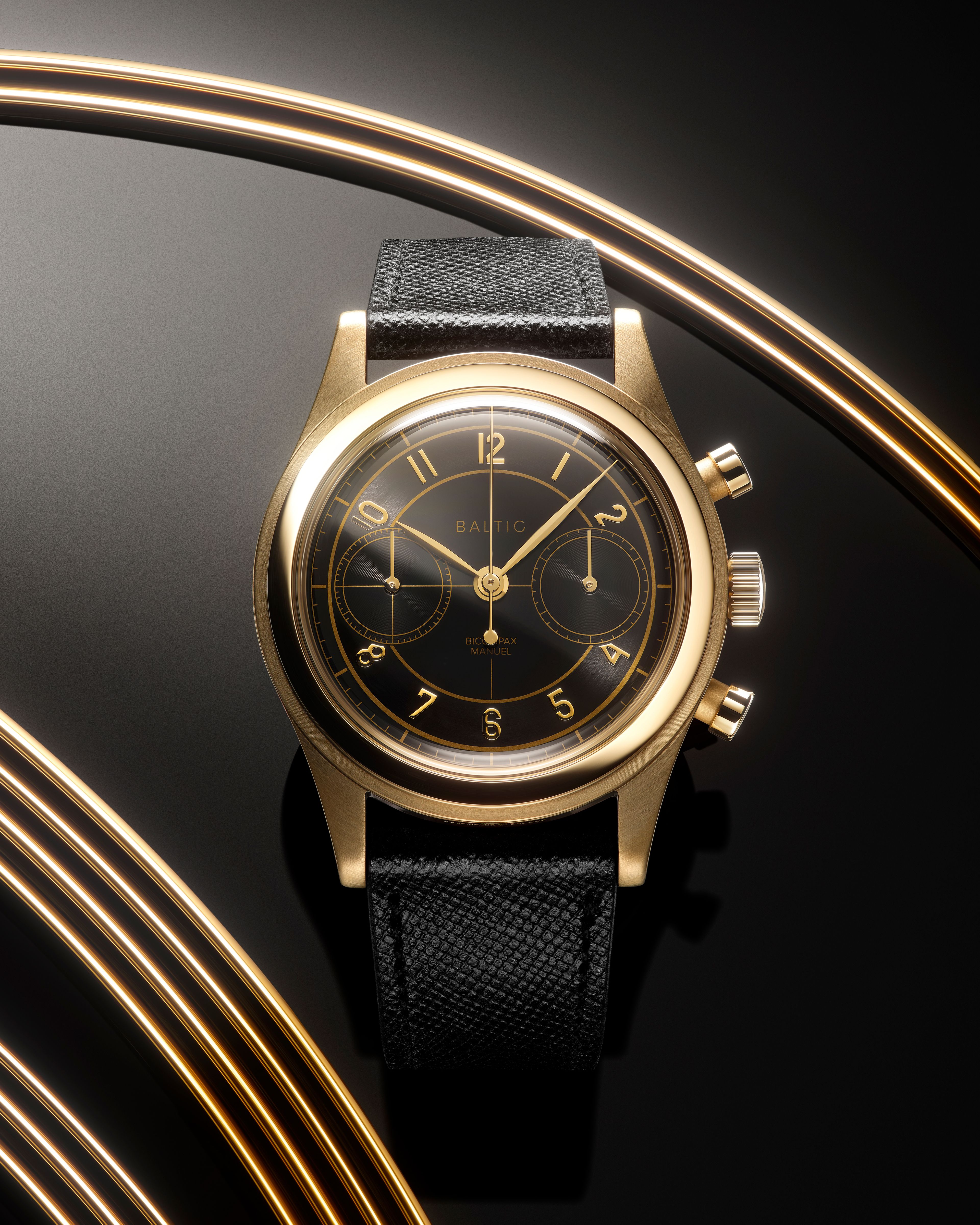 Bicompax 002 Gold PVD Black | Baltic Watches